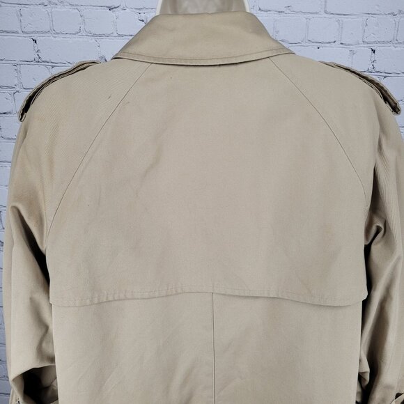 VTG London Fog Maincoats Tan Removable Liner Double Breast Trench Coat Size 14P - Picture 14 of 16